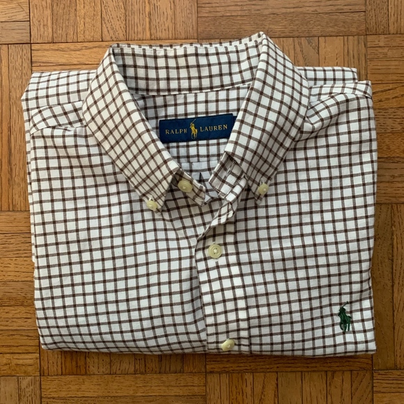 Ralph Lauren Tops - Women's Ralph Lauren Brown & White Check Shirt, SP